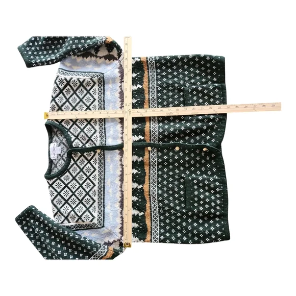 Vintage 80s Winter Landscape Cardigan Button Up XL - Picture 8 of 9